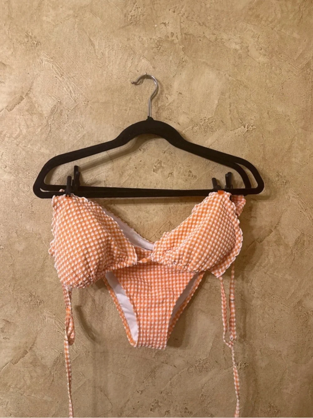 Abercrombie & Fitch Orange Gingham Bikini Set – Size XL